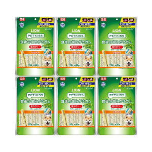 ライオン ペットキッス PETKISS 食後の歯みがきガム 低カロリー 小型犬用 110g(約20本)×6袋 犬 歯磨き おやつ 関東当日便