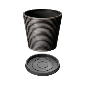 鉢 リッチェル ボタニー ミディポット 14型 ダークグレー プレート付き 植木鉢 おしゃれ 関東当日便