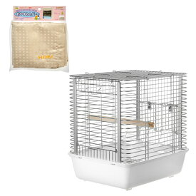 鳥かご　HOEI　セキセイインコ　文鳥などのフィンチ・小型インコ　キャリーセット（23．3×29．6×30．5cm）ホワイト　銀メッキ　関東当日便
