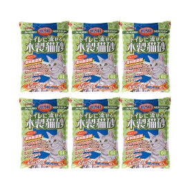 猫砂　常陸化工　トイレに流せる木製猫砂　無香料　6L×6　お一人様1点限り　箱売り　関東当日便