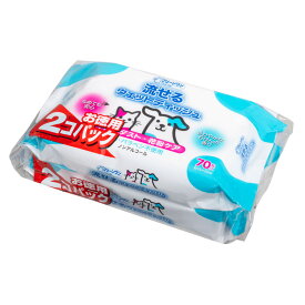 クリーンワン　流せるウェットティッシュ　花粉ケア　70枚×2個　関東当日便