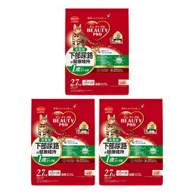 キャットフード　ビューティープロ　キャット　下部尿路の健康維持　低脂肪　1歳から　フィッシュ味　2．7kg（450g×6袋）×3　関東当日便