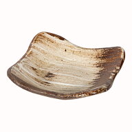 アウトレット品　益子焼　角小皿　炭化（1個）　苔玉　受皿　苔玉皿　訳あり　関東当日便