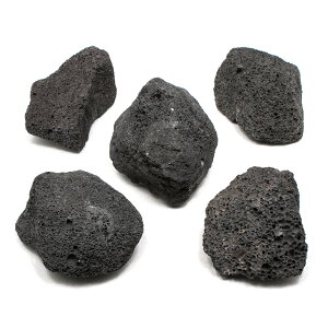 形状お任せ 黒溶岩石 Mサイズ(約13〜18cm) 5個 アクアリウム レイアウト素材 関東当日便