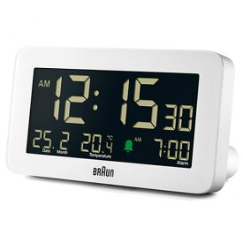 BRAUN ブラウン クロック BC10W 目覚まし時計 置時計 温度計 カレンダー アラーム 卓上 Digital Clock デジタルクロック