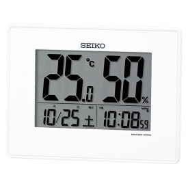 【正規品】SEIKO セイコー クロック SQ798W 電波目覚まし時計 掛置兼用時計 温湿度計付