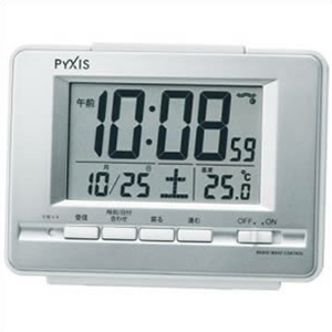 SEIKO セイコー クロック NR535W 電波 目覚まし時計 置時計 PYXIS ピクシス