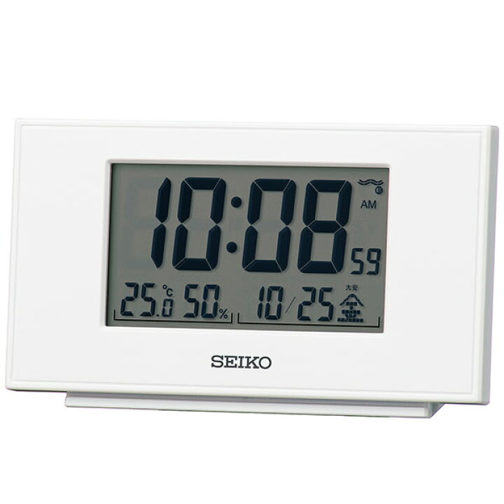 楽天市場 正規品 Seiko セイコー クロック 60サイズ Sq790w デジタル 電波置き時計 Change
