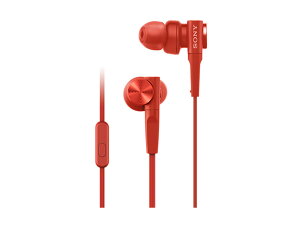 SONY イヤホン 重低音モデル MDR-XB55AP : カナル型 リモコン・マイク付き レッド MDR-XB55AP R 【レターパックプラス便】