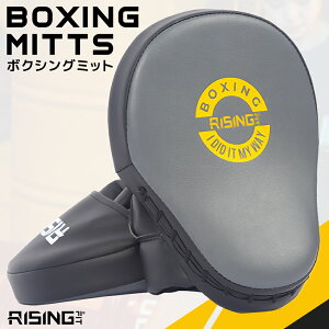 2025年新作 RISING-FIT ボクシングミット 左右2個セット ミット パンチミット 大人用 パンチングミット キックボクシング 格闘技 トレーニング 練習 初心者 左右セット 2個入り ジム 部活 グレー