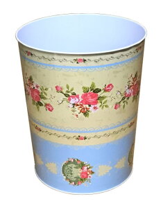 ダストボックス【イエロー】インテリア 雑貨 おしゃれ 花柄 壁掛け 小物 バラ ローズ かわいい 上品 薔薇 ラベンダー ゴミ箱 ダストボックス くずカゴ イエロー 黄色 スチール