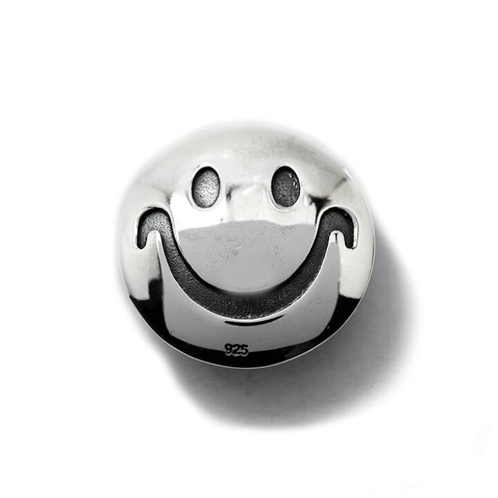 楽天市場 お買い物マラソン5000円クーポン ピース 平和 シンボル スマイリーフェイス スマイルマーク ニコちゃんマーク コンチョ 24mm Mサイズ 中型コンチョ 純銀 シルバー925 かわいい かっこいい レザーウォレット専門店 レザーワークス カオス メール便対応