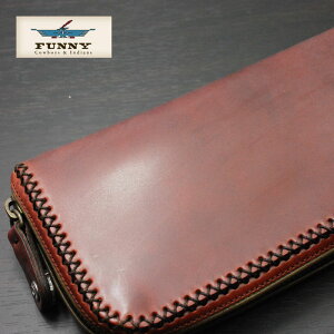 FUNNY/ファニーラウンドファスナー≪チャーリーズウォレット/CHARLIE'SWALLET≫≪コードバン/ブラウンパイピング/オリーブ≫FUNNY/長財布/本革【レザーウォレット専門店】【送料無料】【売れ筋】【楽ギフ_包装】