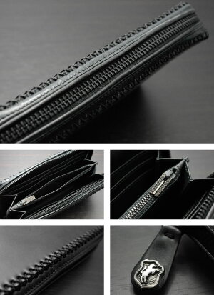 FUNNY/ファニーラウンドファスナー≪チャーリーズウォレット/CHARLIE'SWALLET≫≪コードバン/ブラックパイピング/ブラック≫FUNNY/長財布/本革【レザーウォレット専門店】【送料無料】【売れ筋】【楽ギフ_包装】