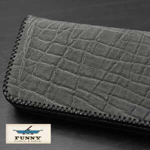 【FUNNY取扱数No.1正規店】FUNNY財布ラウンドファスナーファニーチャーリーズウォレットS象革エレファントグラファイトグレー【送料無料】【日本製本革】ファニー財布メンズ長財布ウォレット