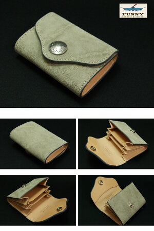 【送料無料】FUNNY/ファニー/本革コインケース/小銭入れ/COINCASE≪BELLOWS/ベローズエレファント/象革グレー≫本革革レザー日本製ギフト誕生日ラッピング【楽ギフ_包装】
