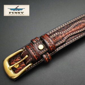 【ファニー】本革ベルト【FUNNY】BELT≪レンジャーベルト/プレスバスケット手染めブラウン≫ロングウォレット長財布ライダースウォレットバイカーズウォレット腰まわり真鍮誕生日ラッピングメンズ【楽ギフ_包装】【送料無料】【smtb-m】