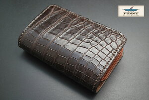 【FUNNY取扱数No.1正規店】FUNNY財布ファニーミディアムウォレットサンセットビルフォードワニ革ソルトウォータークロコダイルポロサスブラウン【送料無料】【日本製本革】ファニー財布メンズ二つ折りウォレット
