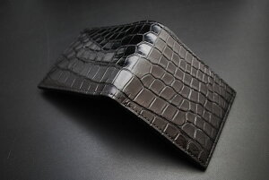 FUNNY/ファニー≪ビルフォードクロコダイル・ポロサスブラック≫二つ折り/財布/本革/牛革/ウォレット/誕生日/財布/ウォレット/ラッピング【楽ギフ_包装】【送料無料】