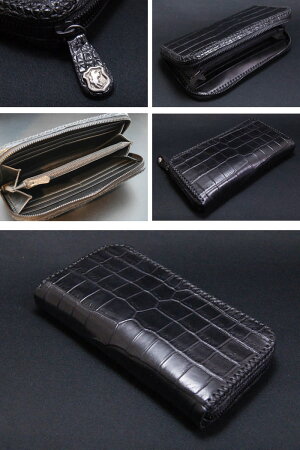 ファニー/財布≪クロコダイルポロサスブラック≫≪チャーリーズウォレット/CHARLIE'SWALLET≫FUNNY/STALLION長財布/本革【レザーウォレット専門店】【送料無料】【楽ギフ_包装】