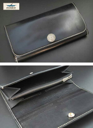 ファニー/FUNNY≪TRIFORDWALLET/トライフォードウォレットコードバン/ブラック≫長財布/ウォレット/日本製/革財布/牛革/本革/革財布/メンズ【レザーウォレット専門店】【送料無料】【楽ギフ_包装】
