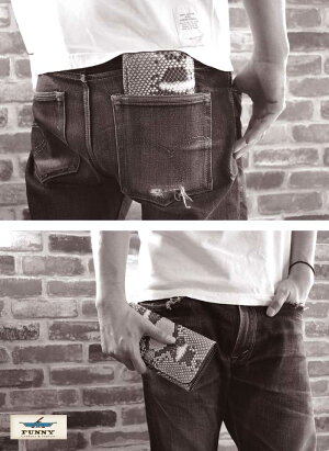 ファニー/FUNNY≪TRIFORDWALLET/トライフォードウォレットダイヤモンドパイソン/ナチュラル≫長財布/ウォレット/日本製/革財布/牛革/本革/革財布/メンズ【レザーウォレット専門店】【送料無料】【楽ギフ_包装】