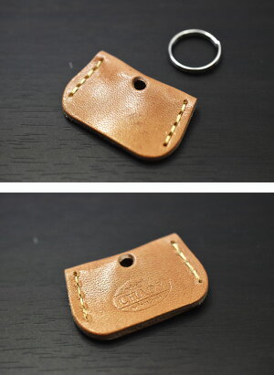 LeatherWorksCHAOS/レザーワークスカオスオリジナル≪限定生産ホースハイド馬革バット判ヌメタン/ナチュラルリング付きキーカバー≫本革最高の経年変化に家会社車バイクなど【レザーウォレット専門店】【楽ギフ_包装】【メール便可】