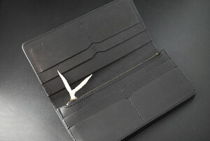 日本製/本革/長財布/ハンドメイドロングウォレット≪鰐ワニクロコダイルバックカットホワイト/ブラック≫革財布裏張り関東オイルレザー/オイルレザー/財布/本革/レザーウォレット専門店カオス/CHAOS/【楽ギフ_包装】【送料無料】