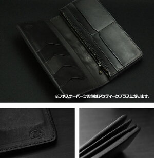 長財布メンズ革財布≪レザーワークスカオスLeatherWorksCHAOSハンドメイドロングウォレットHN壱式UKブライドルレザーブラック≫本革ウォレット日本製【牛革本革【楽ギフ_包装】【送料無料】