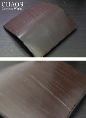長財布メンズ革財布≪レザーワークスカオスLeatherWorksCHAOSハンドメイドロングウォレットHN壱式UKブライドルレザーブラウン≫本革ウォレット日本製【牛革本革コンチョ付き【楽ギフ_包装】【送料無料】