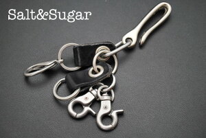 ソルトアンドシュガー/SALT&SUGAR≪PI-2851本革真鍮キーベルトキーホルダーブラック≫ウォレットチェーン革レザーウォレットチェーン【本革】【レザーウォレット専門店】【メール便OK】