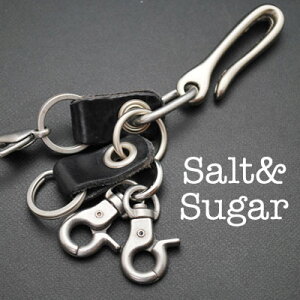 ソルトアンドシュガー/SALT&SUGAR≪PI-2851本革真鍮キーベルトキーホルダーブラック≫ウォレットチェーン革レザーウォレットチェーン【本革】【レザーウォレット専門店】【メール便OK】