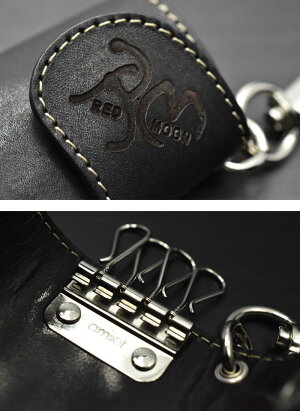 【即納】【送料無料】REDMOONBASICLINE/レッドムーンベーシックライン≪レッドムーンRMロゴ焼印入りキーケースCW-KC-RMBKサドルレザーブラック≫メンズ財布本革キーケース【楽ギフ_包装】