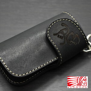 【即納】【送料無料】REDMOONBASICLINE/レッドムーンベーシックライン≪レッドムーンRMロゴ焼印入りキーケースCW-KC-RMBKサドルレザーブラック≫メンズ財布本革キーケース【楽ギフ_包装】
