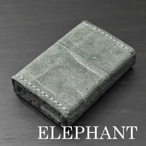 ZIPPOジッポーライター≪エレファントレザーグレー象革ジンバブエ産アフリカ象革巻き≫誕生日ラッピング【送料無料】【楽ギフ_包装】