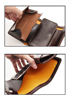 【別注限定モデル】日本製本革フラットヘッド財布ウォレット≪THEFLATHEADSTOCKBURGストックバーグフラットヘッドCHAOS別注シリーズTFW-01手縫い多脂革三つ折りミディアムウォレットブラウン≫レザーウォレットメンズ長財布本革かっこいい