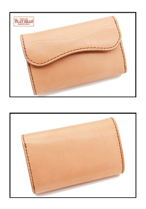 【別注限定モデル】日本製本革フラットヘッド財布ウォレット≪THEFLATHEADSTOCKBURGストックバーグフラットヘッドCHAOS別注シリーズTFW-01手縫い多脂革三つ折りミディアムウォレットタンナチュラル≫レザーウォレットメンズ長財布本革かっこいい