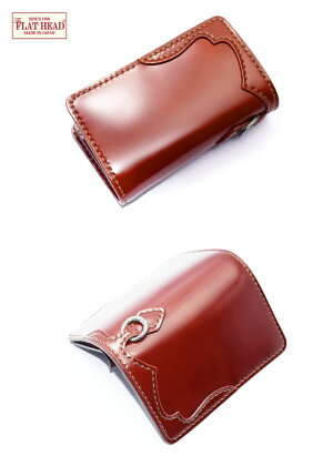 【正規取扱店】【手縫い】【即納】FLATHEADフラットヘッド財布≪STOCKBURGストックバーグFOW-70小銭差し込み式ミディアムウォレット新喜皮革コードバンブラウン≫ウォレットメンズ三つ折り本革かっこいいおしゃれ