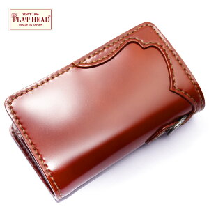 【正規取扱店】【手縫い】【即納】FLATHEADフラットヘッド財布≪STOCKBURGストックバーグFOW-70小銭差し込み式ミディアムウォレット新喜皮革コードバンブラウン≫ウォレットメンズ三つ折り本革かっこいいおしゃれ