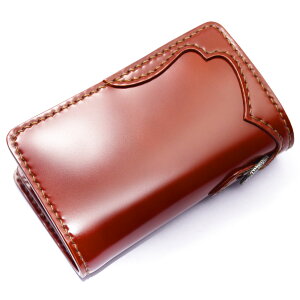 【正規取扱店】【手縫い】【即納】FLATHEADフラットヘッド財布≪STOCKBURGストックバーグFOW-70小銭差し込み式ミディアムウォレット新喜皮革コードバンブラウン≫ウォレットメンズ三つ折り本革かっこいいおしゃれ