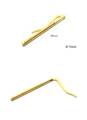 マネークリップ金具カスタムパーツ直径5mm対応金具札バサミマネークリップ用クリップパーツイエローゴールドメッキ加工