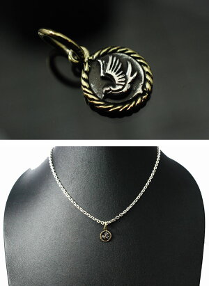 goodvibrations/グッドバイブレーションズ≪スワローツバメ燕チャームペンダントトップ≫スターリングシルバー/純銀/Silver【925】/ブラス/真鍮/ネックレス【楽ギフ_包装】【メール便可】