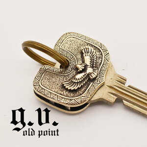 【正規取扱店】【当店限定】真鍮製キーヘッドカバーネイティブインディアン大鷲イーグルブラスリング付きgoodvibrationsグッドバイブレーションズOLDPOINTオールドポイントキーカバーおしゃれキーキャップかっこいいメンズキーケース【メール便無料】