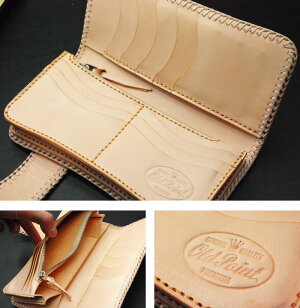 ブライドルレザー長財布/OLDPOINT/オールドポイント/ロングウォレット≪UKブライドルレザーオーストラリアンナッツ・ブラウンライダースウォレットDリング付き≫コンチョ付き/革財布/カウレザー/財布/本革/レザーウォレット【楽ギフ_包装】【送料無料】