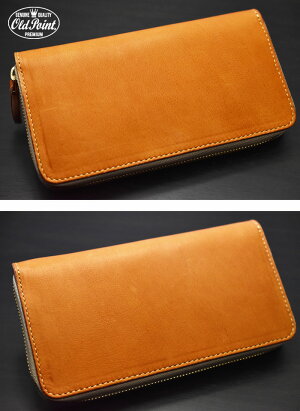 鹿革財布/OLDPOINTオールドポイント≪北米産エルクレザーヘラジカキャメルビジネスフォーマルシンプルラウンドファスナーウォレット≫鹿革/ディアスキン/ラウンドジッパー/ラウンドジップ/革財布/カウレザー/本革/レザーウォレット【楽ギフ_包装】【送料無料】