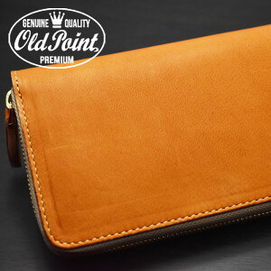 鹿革財布/OLDPOINTオールドポイント≪北米産エルクレザーヘラジカキャメルビジネスフォーマルシンプルラウンドファスナーウォレット≫鹿革/ディアスキン/ラウンドジッパー/ラウンドジップ/革財布/カウレザー/本革/レザーウォレット【楽ギフ_包装】【送料無料】