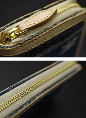 財布/OLDPOINTオールドポイント≪ElPasoエルパソ社製オルテガチマヨ柄ネイティブ柄ラグ生地使用ブルー系タイプAラウンドファスナーウォレット≫ラウンドジッパー/ラウンドジップ/カウレザー/財布/本革/レザーウォレット【楽ギフ_包装】【送料無料】