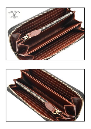 コルマールワニ革長財布OLDPOINTオールドポイントロングウォレット≪1枚革本クロコダイルシャムワニ蛇腹ラウンドファスナーウォレットブラウンパイピング/ブラック≫メンズ長財布かっこいい本革レザーウォレット【送料無料】