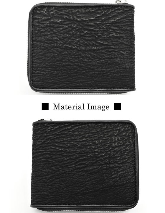 楽天市場】二つ折り財布 メンズ 財布 サメ革 ラウンドファスナー  