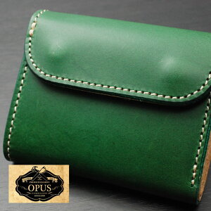 OPUS/オーパスイタリアンレザー【全色11カラー】≪ブッテーロレザー・ミニウォレットOCW-A-GRグリーン日本製≫【楽ギフ_包装】【送料無料】レザーウォレットハンドメイド財布